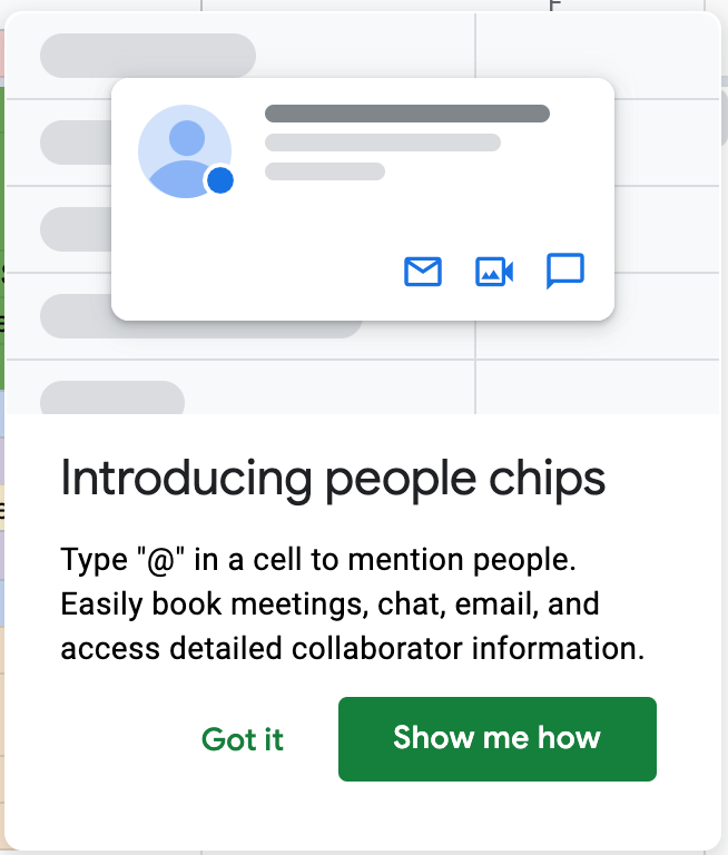 В Google Таблицах появилась новая функция People Chips