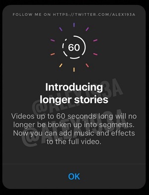 Instagram тестирует 60-секундные Stories