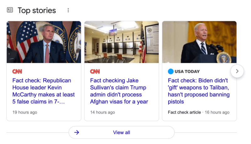 Google запустил новый дизайн блока «Главные новости» на десктопах