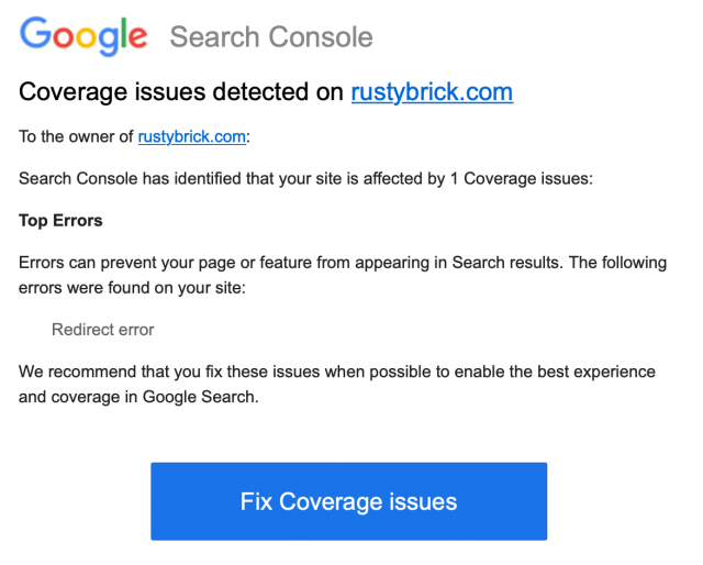 Google разбирается с массовыми оповещениями об ошибках переадресации в Search Console