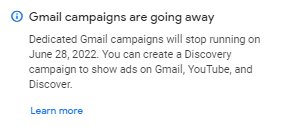 Google Ads полностью отключит кампании Gmail в июне