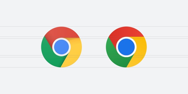 Браузер Google Chrome увеличил круг на логотипе и стер с него тени