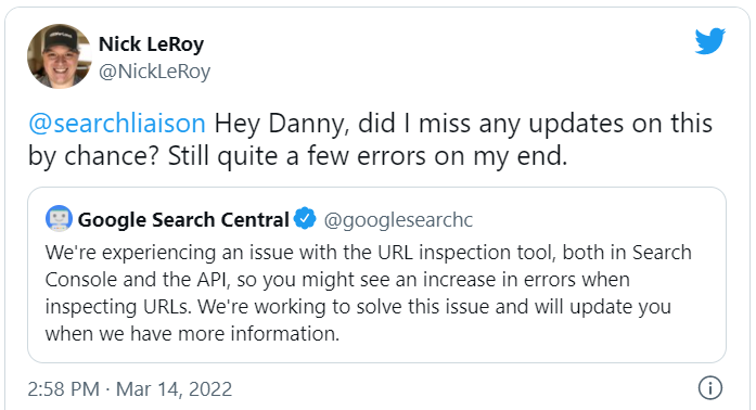 В Google все еще работают над ошибками в Инструменте проверки URL