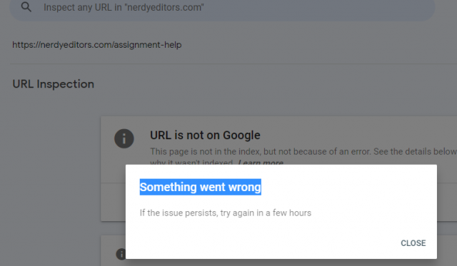 Ошибки в инструменте проверки URL в Google Search Console